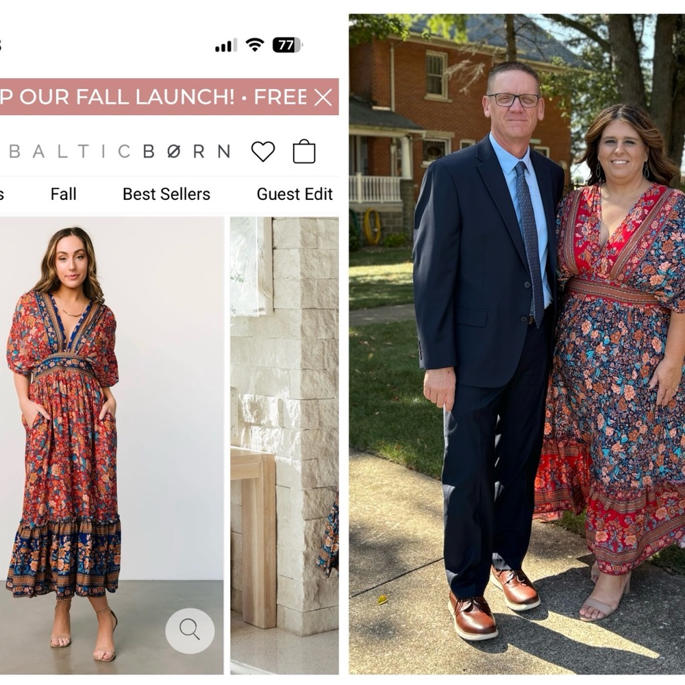 Baltic Born Vibrant Floral Maxi Dress - Red and Blue